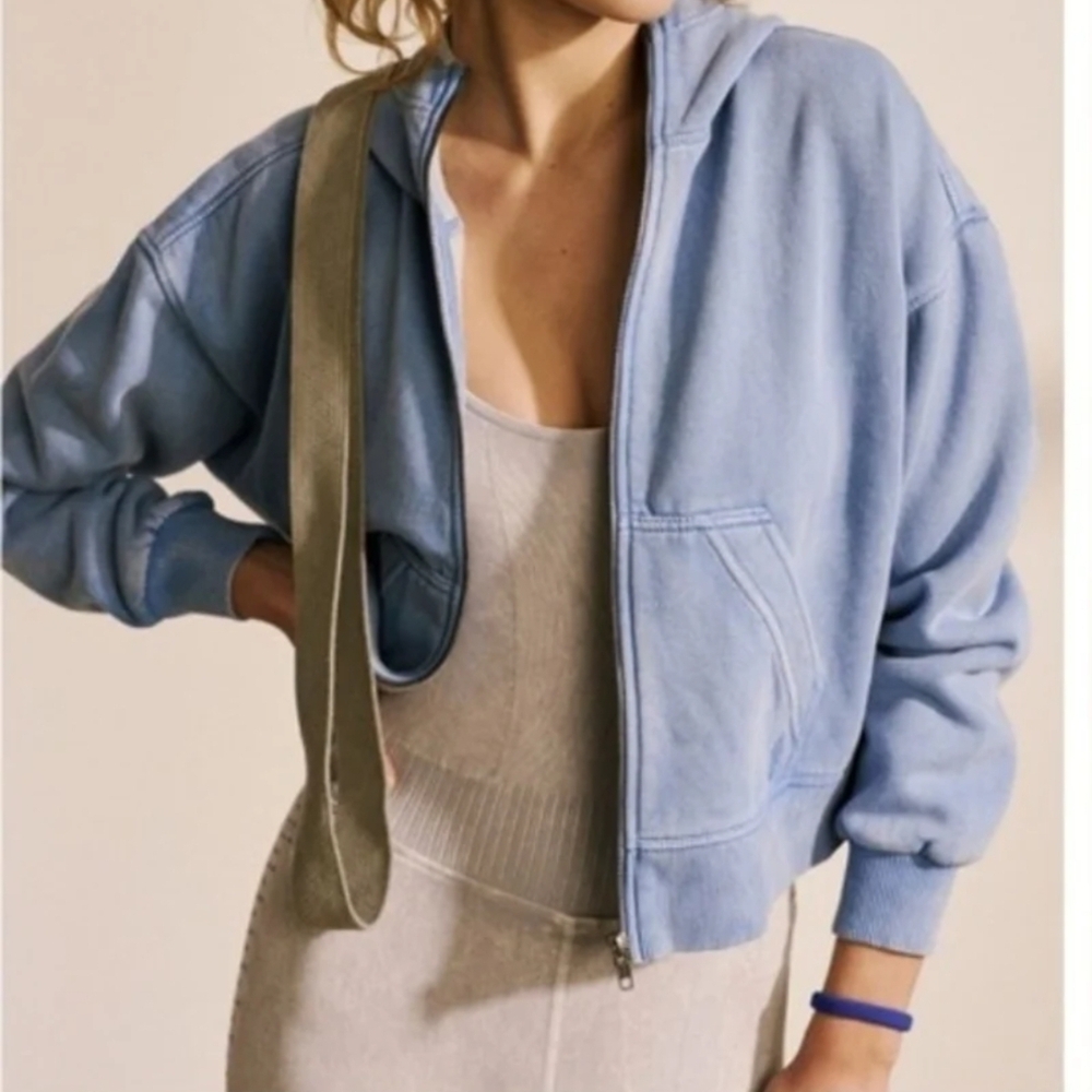 Free People wild at Heart Zip Front Hoodie oversized  small